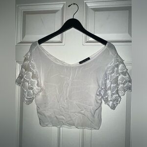Urban X white embroidered crop blouse
